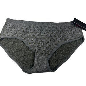 Icy Hot Lingerie Womens Size XL Panty Brief Hipster Gray Polka Dot New With Tags